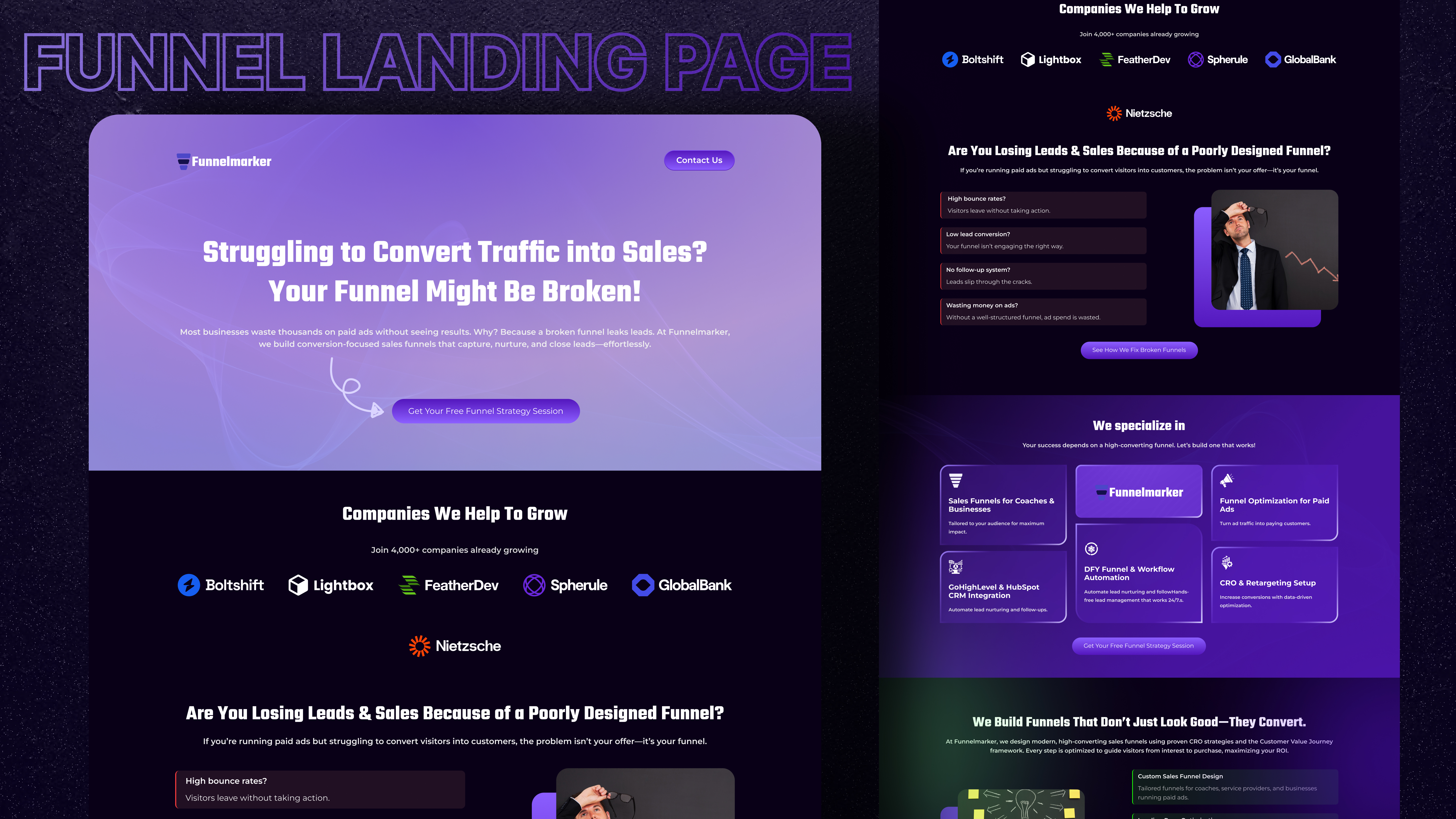 Funnel Landing Page UI Design